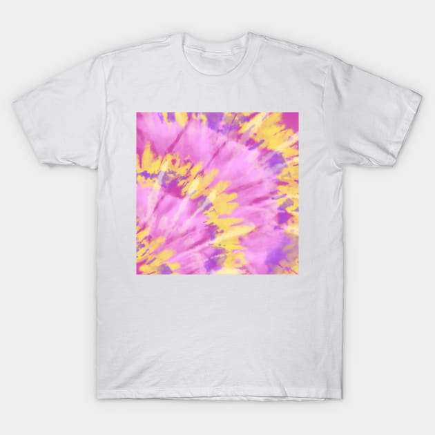 Tie Dye Sunburst Pink Purple Yellow T-Shirt by Live Together